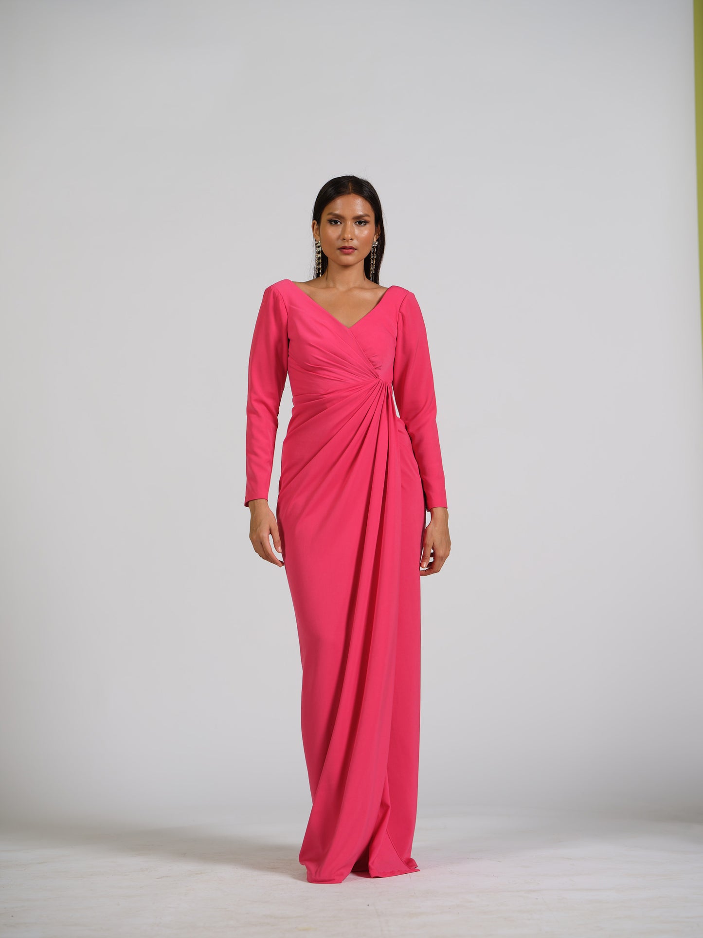 Stella Structured Shoulder Drape Gown