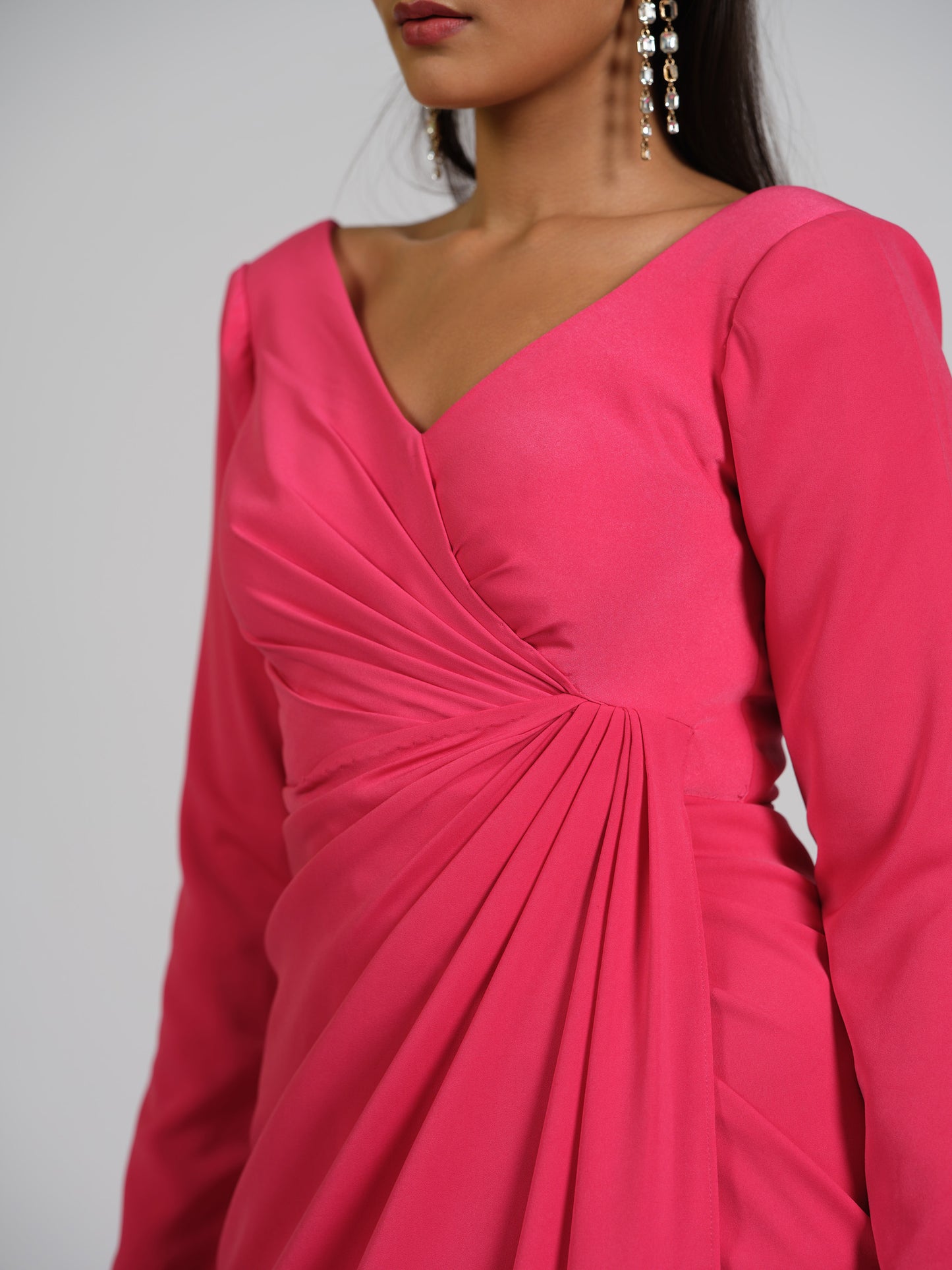 Stella Structured Shoulder Drape Gown