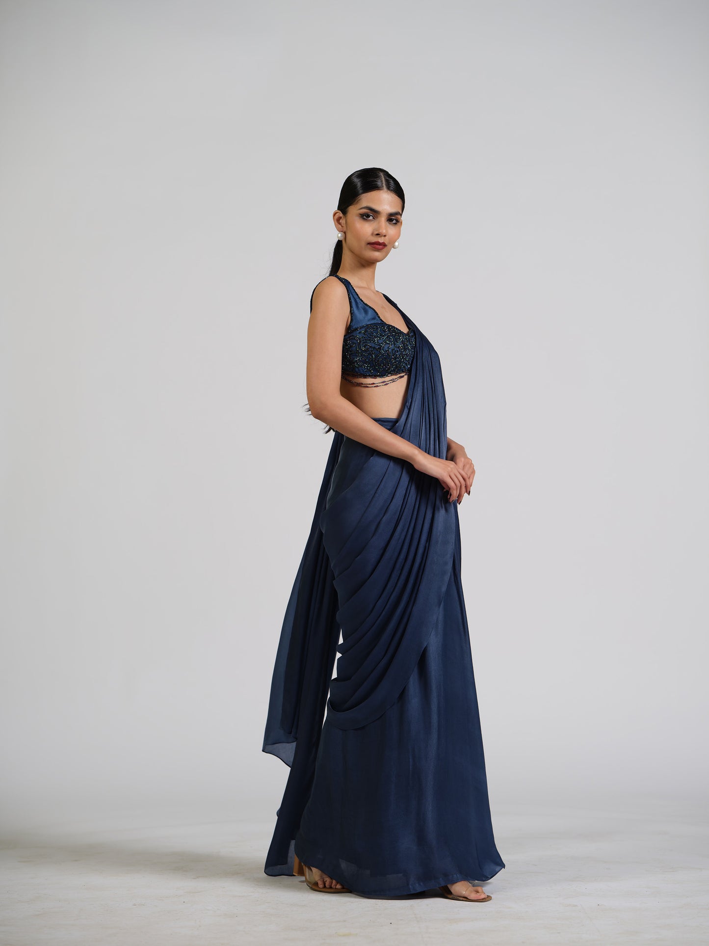 Voila Drape Saree With Embellished Blouse