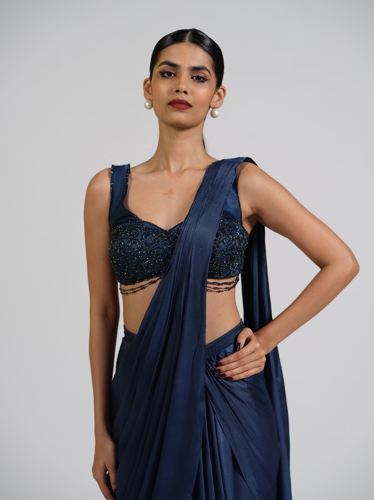 Voila Drape Saree With Embellished Blouse