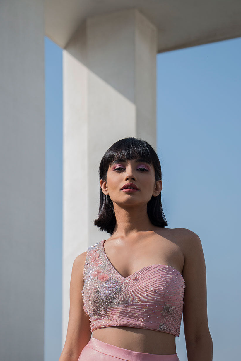 Pearl Embellished Bustier & Pallazo
