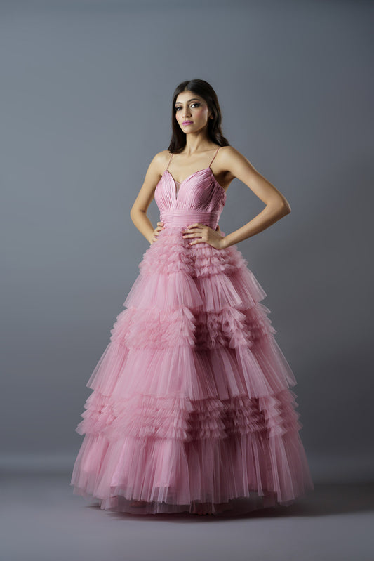 Candy Pink Tulle Gown