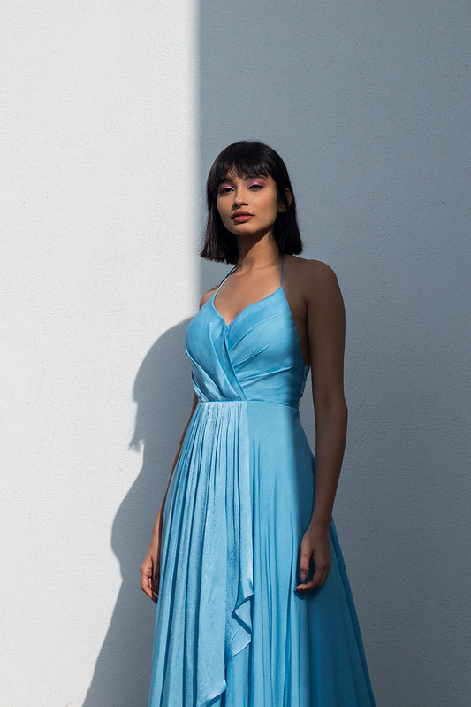 Blue Halter Gown