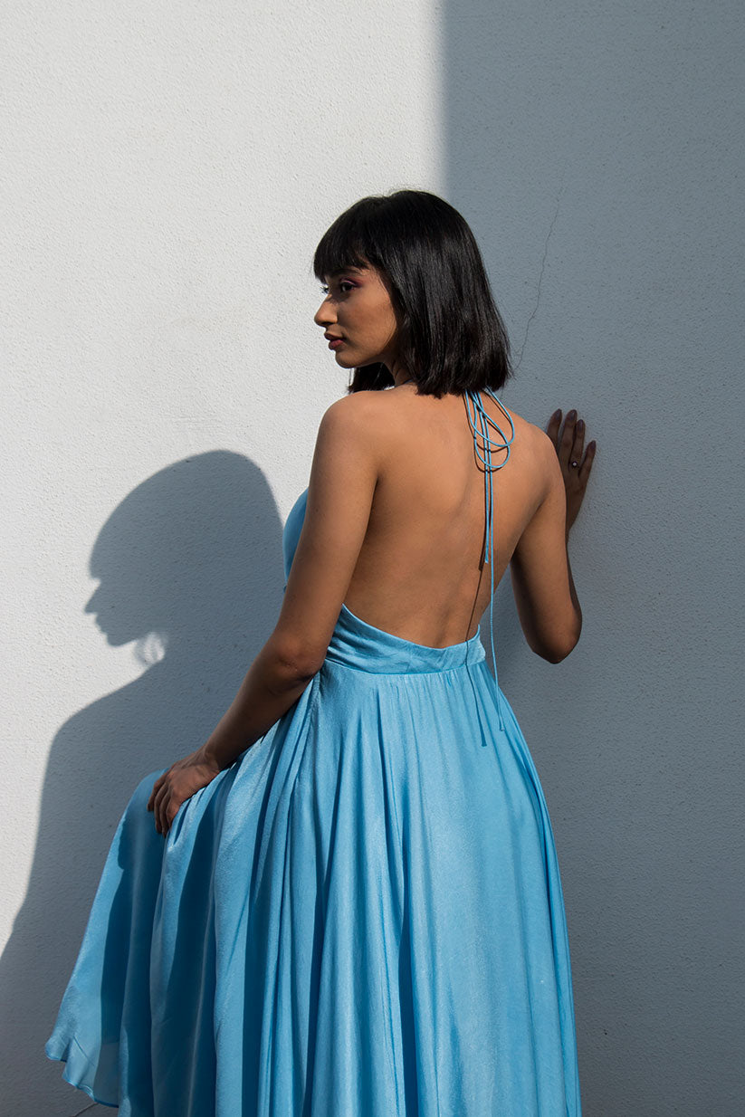 Blue Halter Gown